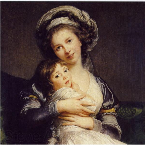 elisabeth vigee-lebrun Self-Portrait in a Turban with Her Child Norge oil painting art